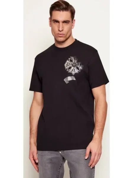 Philipp Plein Tricou Destroyed Crest negru