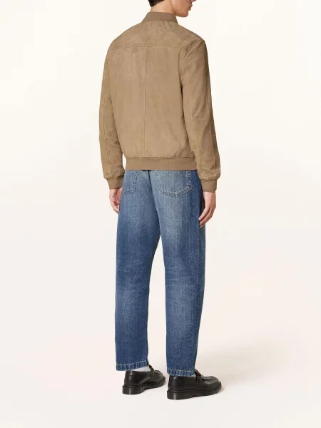 Allsaints Kožená Bunda Kemble velbloudí
