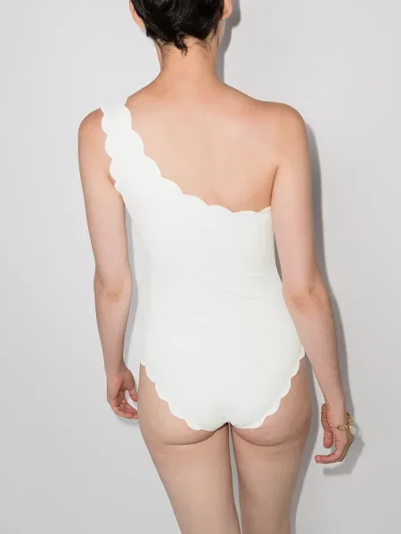 Strój kąpielowy Marysia na jednym ramieniu biały