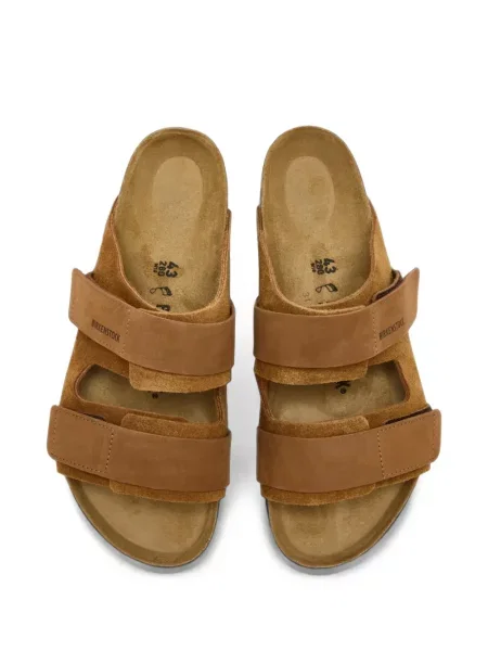 Sandale Birkenstock din piele de căprioară cu bretele maro
