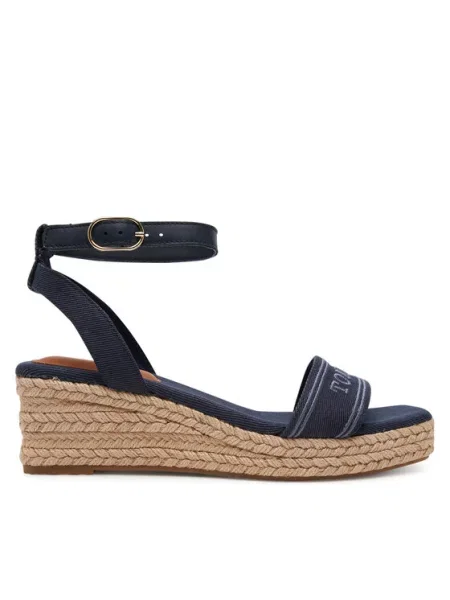 Espadrile Tommy Hilfiger Tommy Hilfiger Espad Mid Wedge Mornarsko modra