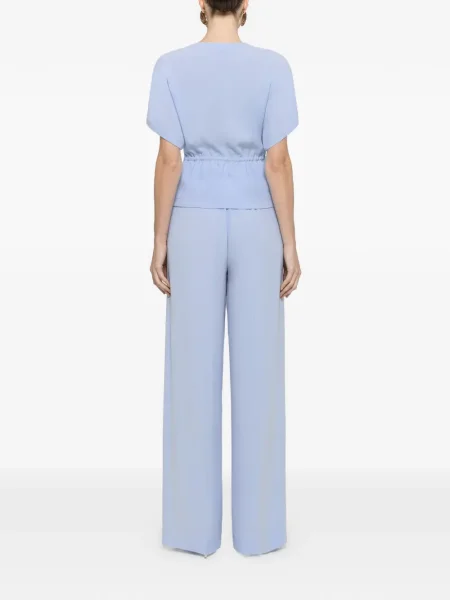 Pantaloni Nissa din crep albastru