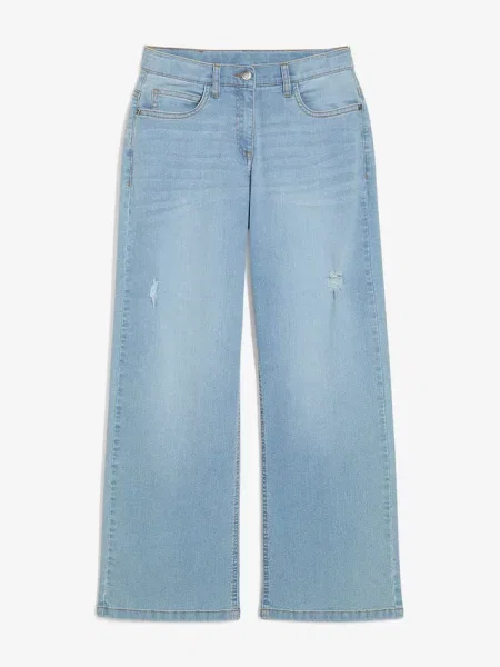 Dżinsy wide leg mid waist niebieskie