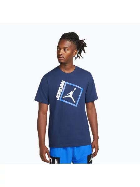 Tricou pentru bărbați Nike Jordan Jumpman Box midnight navy/white alb