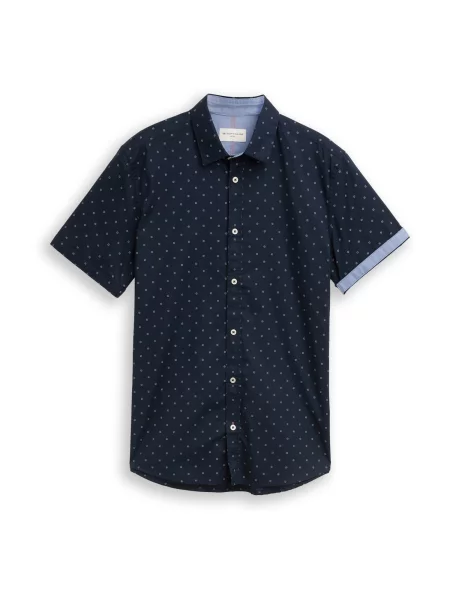 TOM TAILOR Cămașă bleumarin / albastru deschis alb