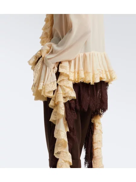Bluza Xu Zhi iz šifona z volani bež