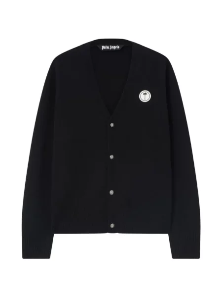 Cardigan Palm Angels cu decolteu în V cu autograf negru