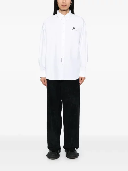 Cămașă Aape By A Bathing Ape cu mâneci lungi lungă alb