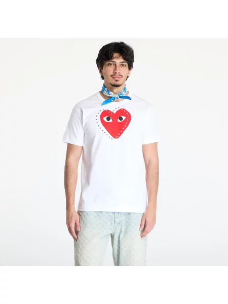 Tricou Comme des Garçons PLAY Print Red x Black x Studc T-Shirt UNISEX White XS alb