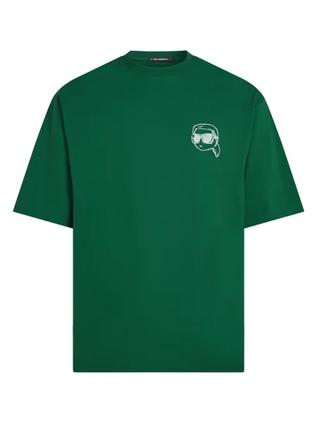 Karl Lagerfeld Tricou Ikon verde iarbă alb