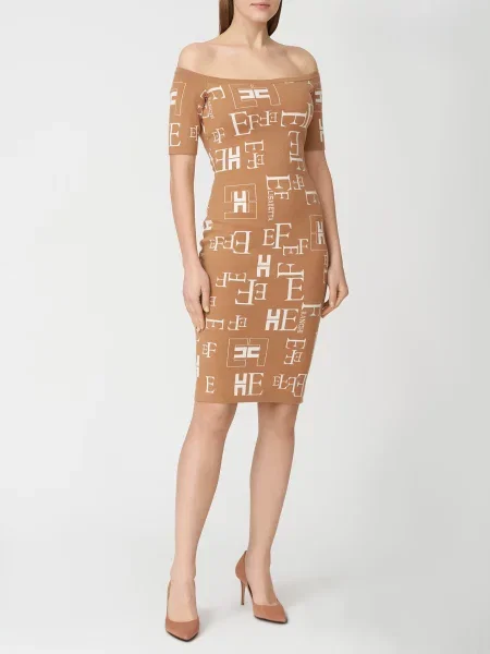 Платье Elisabetta Franchi коричневое