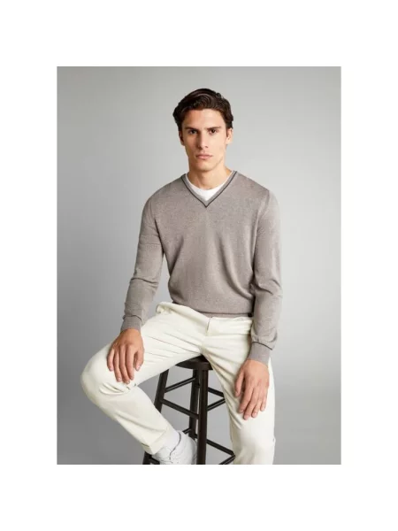 Sweter Fay wełniany brązowy