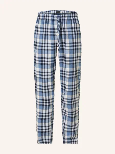 Hanro Spodnie Od Piżamy Cozy Comfort Z Flaneli blau białe