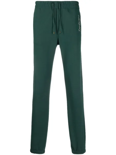 Pantaloni Saint Laurent cu broderie verde