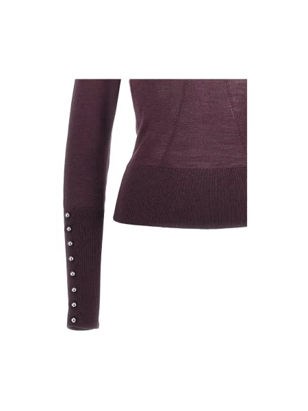 Sweter Rabanne wełniany fioletowy