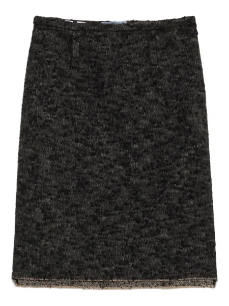Fustă Prada din tweed negru