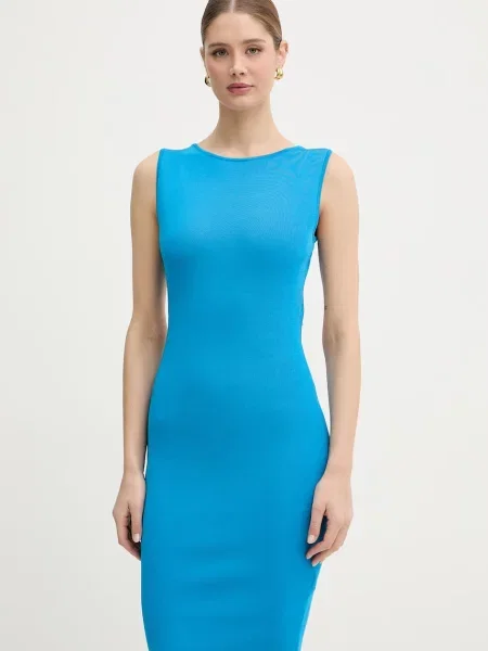 Marciano by Guess sukienka bodycon z wiskozą CONCHA niebieska