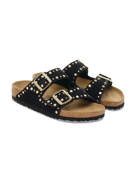 Замшевые шлепанцы Birkenstock черные