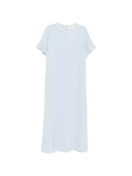 Maksi sukienka maxi Shatha Essa z kryształkami garniturowa niebieska