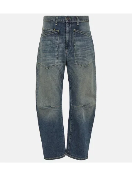 Široke kavbojke Nili Lotan z visokim pasom modra