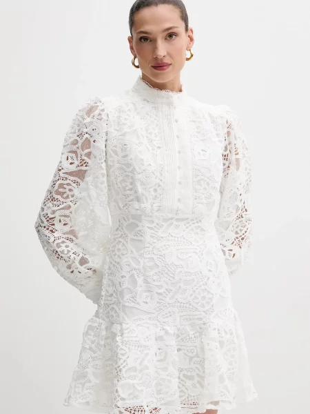 Bardot rochie mini evazați alb