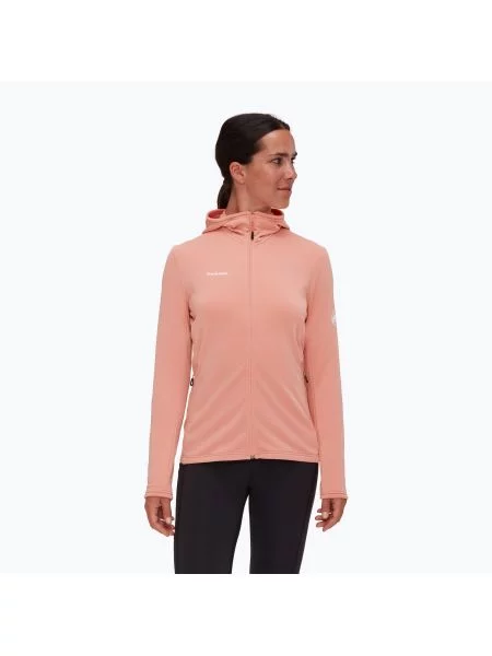 Bluza z kapturem Mammut z kapturem trekkingowa różowa