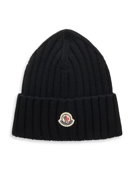 Czapka Moncler wełniana czarna
