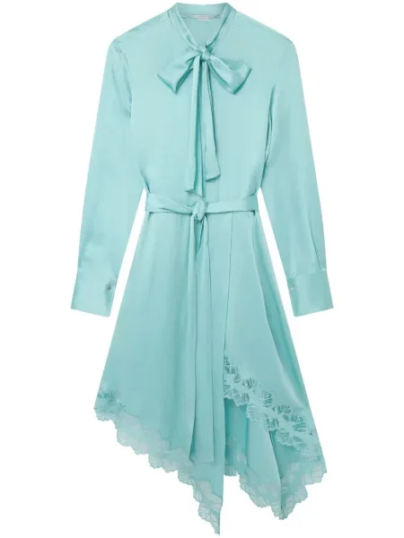 Rochie Stella Mccartney din satin de costum albastru