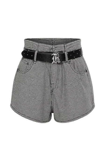 Cu centură pantaloni scurți R13 cu model pepito negru