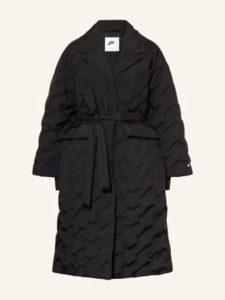 Nike Oversized Puchowy Płaszcz Sportswear Swoosh schwarz czarny