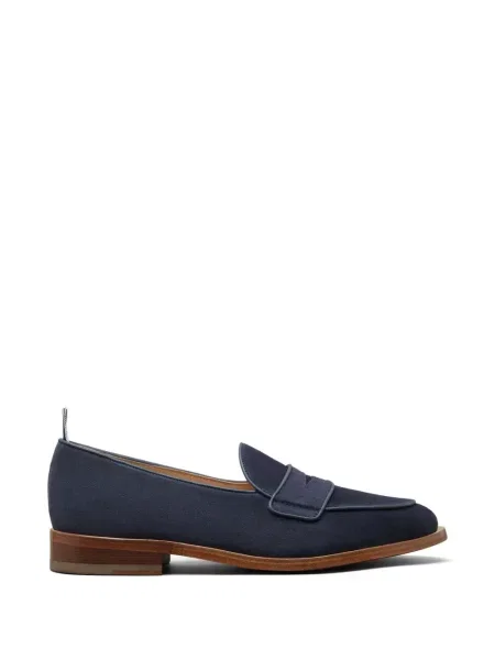 Pantofi loafer Thom Browne din piele de căprioară albastru