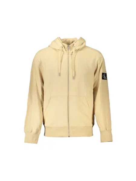Bluza z kapturem Calvin Klein z kapturem beżowa