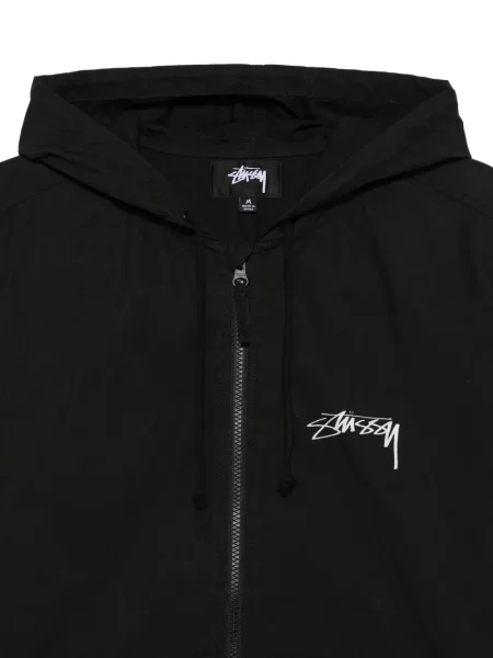 Geacă Stüssy cu glugă cu imagine negru