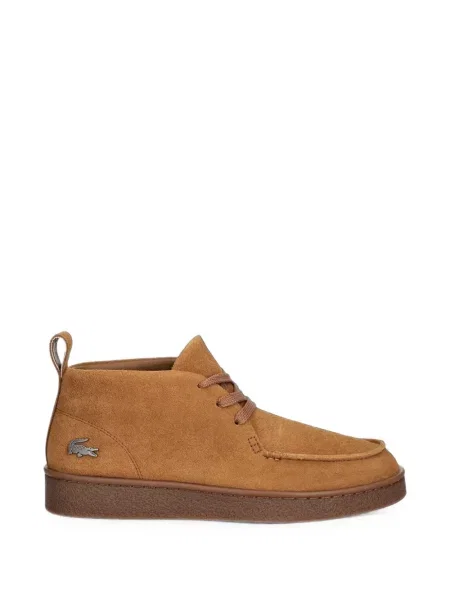 Sneakerși Lacoste din piele de căprioară maro