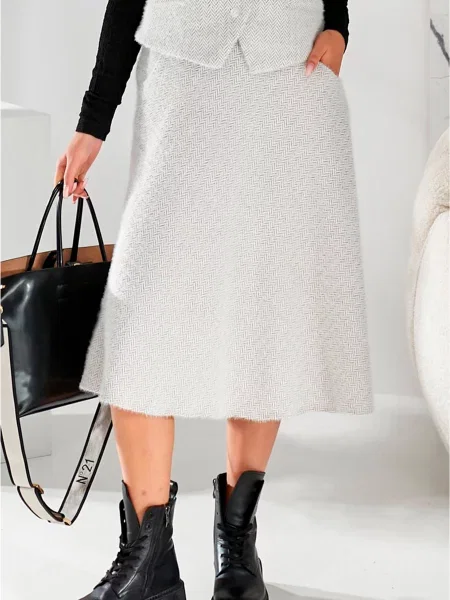 Спідниця міді LadyLike вовна/віскоза бежевий