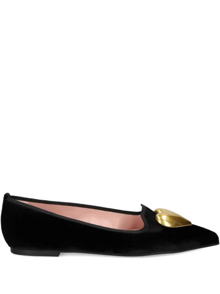 Balerini Pretty Ballerinas cu motiv cu inimi negru
