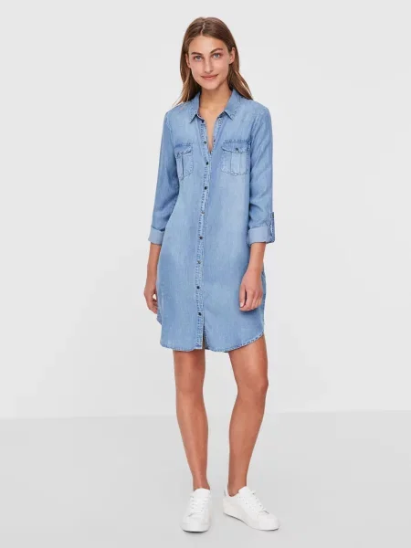 VERO MODA Rochie tip bluză denim albastru