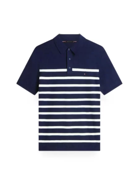 Ριγέ πουλόβερ Tommy Hilfiger με κέντημα μπλε