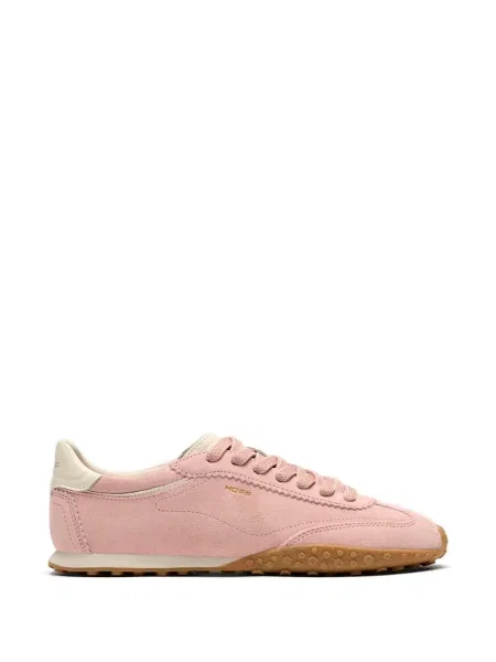 Sneakerși Hoff cu șireturi din piele de căprioară roz