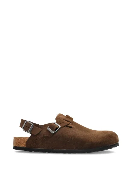 Papuci tip mules Birkenstock cu cataramă maro