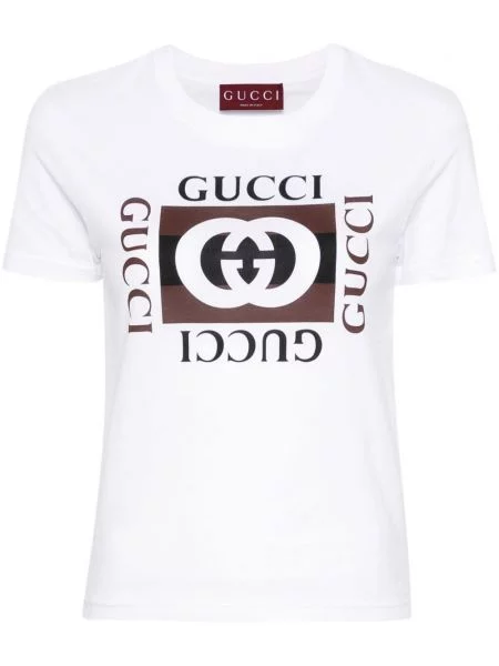 Tricou Gucci cu imagine alb