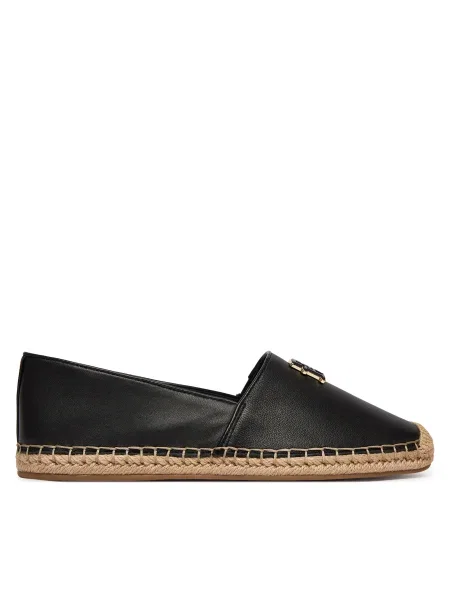Espadrilky Tommy Hilfiger Th Logo Leather Espadrille čierna