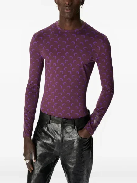 Tricou Marine Serre cu imagine din jerseu lung violet