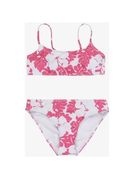 Bikini dziewczęce Roxy Totally Iconic różowo-białe 16 białe