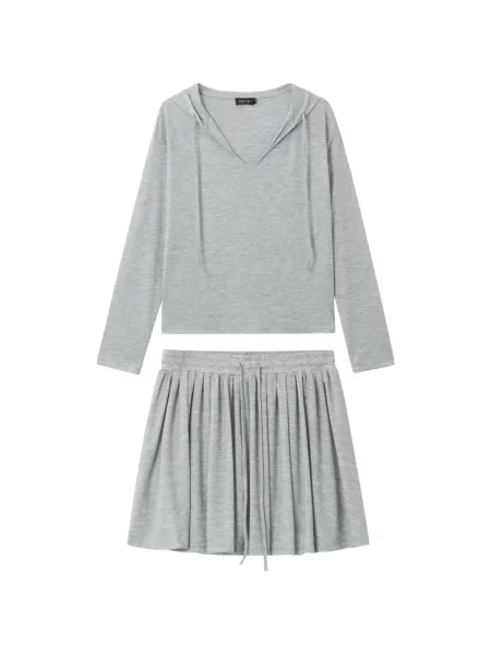 Fustă Tout A Coup cu nervuri gri