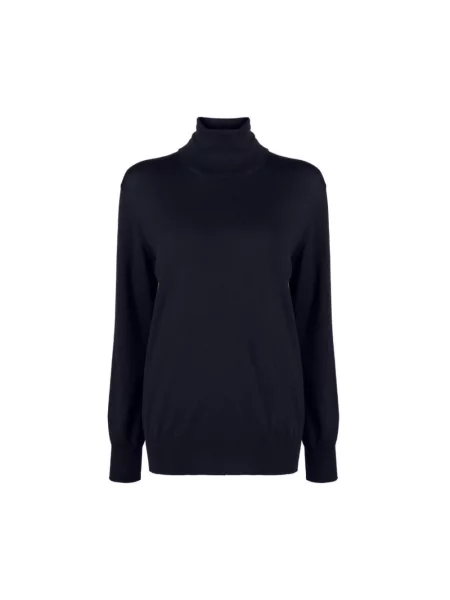 Sweter Jil Sander wełniany z długim rękawem niebieski