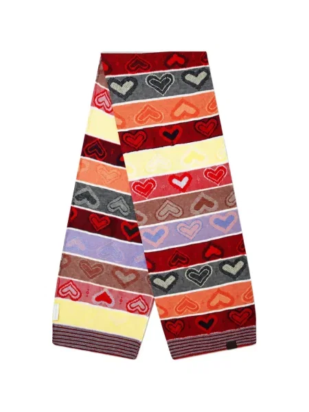 Fular Stella Mccartney cu motiv cu inimi roșu