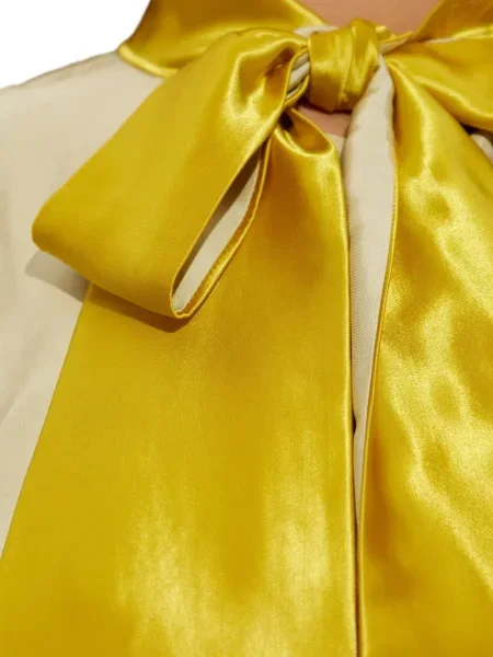 Bluză Marni cu funde din satin galben
