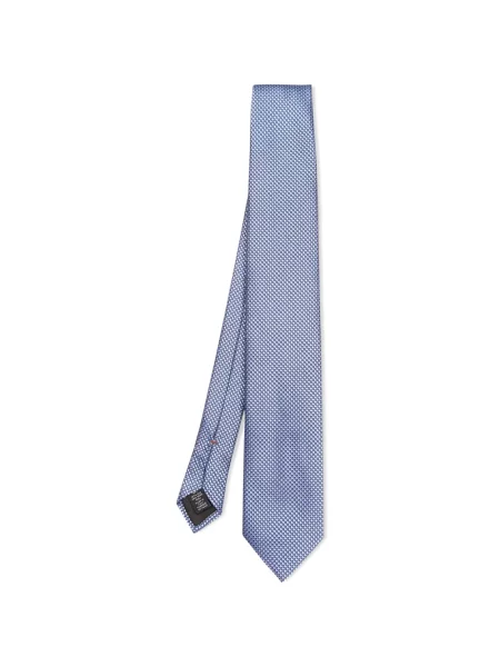 Cravată Zegna de mătase cu imprimeu geometric albastru