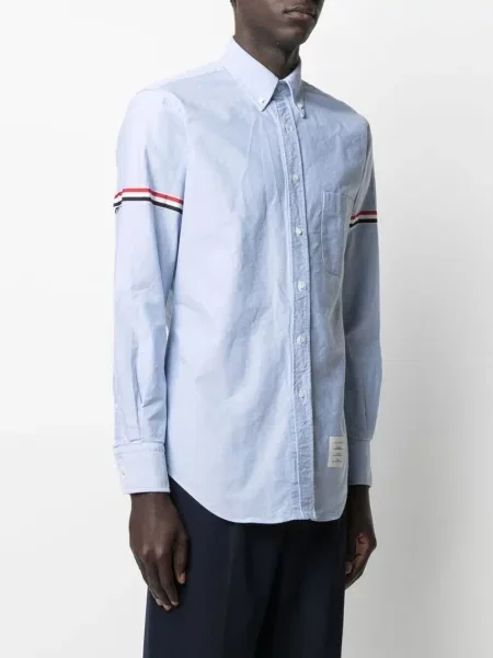 Keprová košile Thom Browne modrá